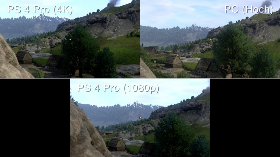 Kingdom Come Deliverance: Vergleich PC (4K) vs PS4 Pro (auf 4K skaliert)